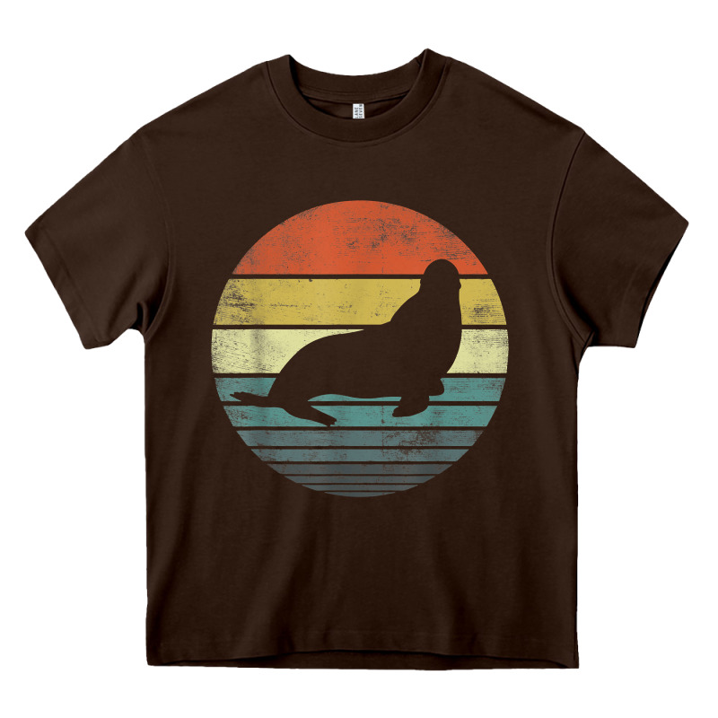 Seal Lover Gifts Retro Vintage Sea Lion Animal Silhouette Heavy Core Tee by trangStudio | Teevron