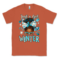 Copper just a girl who loves winter afro messy bun Classic Tee - texasbilliewilder