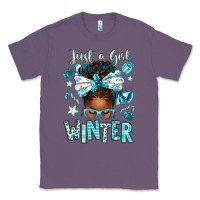 Lavender just a girl who loves winter afro messy bun Classic Tee - texasbilliewilder