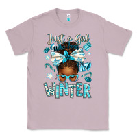 Lilac just a girl who loves winter afro messy bun Classic Tee - texasbilliewilder