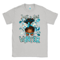 Moon Dust just a girl who loves winter afro messy bun Classic Tee - texasbilliewilder