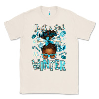 Natural just a girl who loves winter afro messy bun Classic Tee - texasbilliewilder
