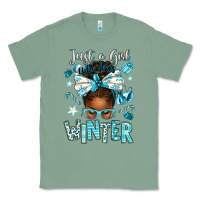 Sage just a girl who loves winter afro messy bun Classic Tee - texasbilliewilder