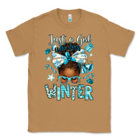 Toasted Coconut just a girl who loves winter afro messy bun Classic Tee - texasbilliewilder