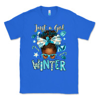 True Royal just a girl who loves winter afro messy bun Classic Tee - texasbilliewilder