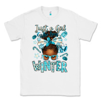 White just a girl who loves winter afro messy bun Classic Tee - texasbilliewilder