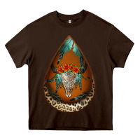 Chocolate Brown leopard bullskull teardrop earrings Heavy Core Tee - Jasminsmagicworld