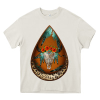 Cream leopard bullskull teardrop earrings Heavy Core Tee - Jasminsmagicworld