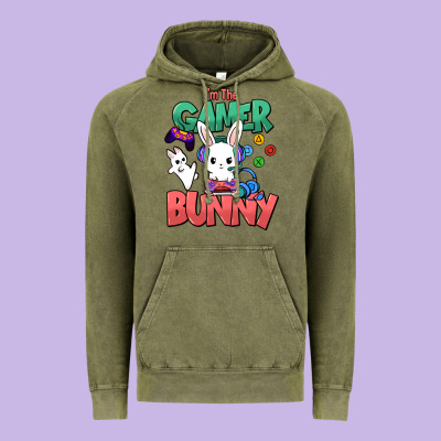 I'm The Game Bunny Easter Day Vintage Hoodie Designed By Howdyjamesfarm