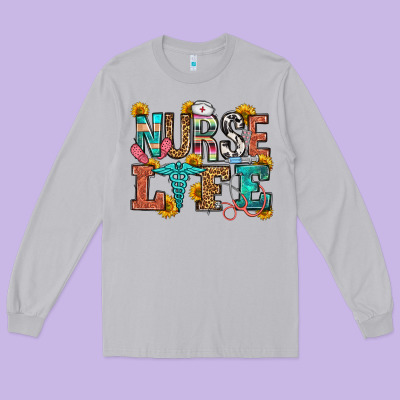 Nurse Life Long Sleeve Tee Designed By Oliviacreatesart