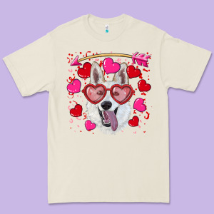 Valentine's Day  White Shepherd Premium Tee Designed By Ranaportraitstore