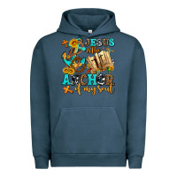 Pigment Midnight Navy jesus is the anchor of my soul Urban Hoodie - AdoDesignShop