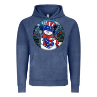 Vintage Denim Patriotic snowman ornament 4th of july Vintage Hoodie - HowdyJamesFarm