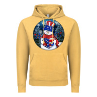 Vintage Mustard Patriotic snowman ornament 4th of july Vintage Hoodie - HowdyJamesFarm