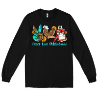 Black peace love phlebotomy Long Sleeve Tee - OliviaCreatesArt