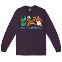 Plum peace love phlebotomy Long Sleeve Tee - OliviaCreatesArt