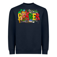 Navy barber Heavyweight Sweatshirt - CowhideDigitalArt