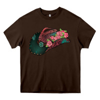Chocolate Brown leopard flowers cowboy hat Heavy Core Tee - Jasminsmagicworld