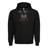 Black halloween daddy Zipper Hoodie - CowhideDigitalArt