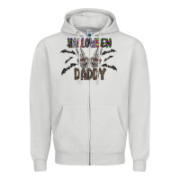 Dove Grey halloween daddy Zipper Hoodie - CowhideDigitalArt