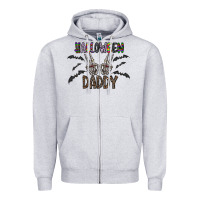 Heather Grey halloween daddy Zipper Hoodie - CowhideDigitalArt