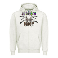 Oatmeal Heather halloween daddy Zipper Hoodie - CowhideDigitalArt