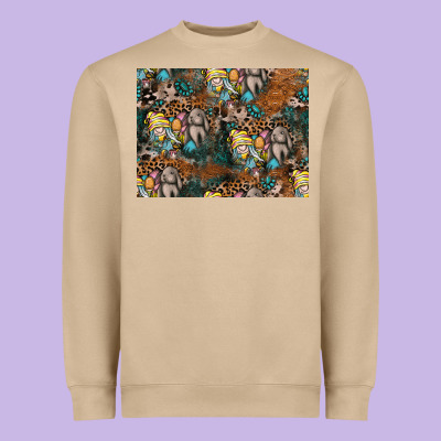 Easter Pattern Heavyweight Sweatshirt Designed By Cowhidedigitalart