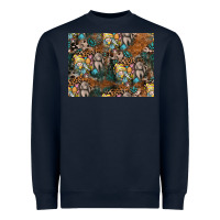 Navy easter pattern Heavyweight Sweatshirt - CowhideDigitalArt