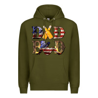 Army Green American Flag Dad Bod Premium Hoodie - LillyAllenDesigns