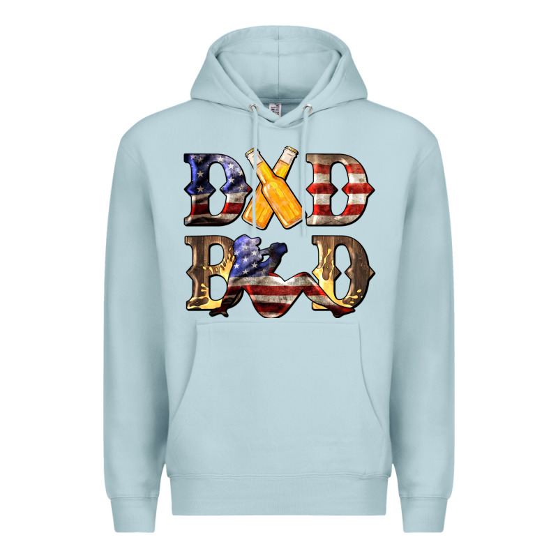 American Flag Dad Bod Premium Hoodie by LillyAllenDesigns | Teevron