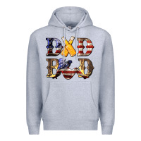 Heather Grey American Flag Dad Bod Premium Hoodie - LillyAllenDesigns
