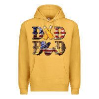 Mustard American Flag Dad Bod Premium Hoodie - LillyAllenDesigns