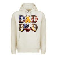 Oatmeal Heather American Flag Dad Bod Premium Hoodie - LillyAllenDesigns