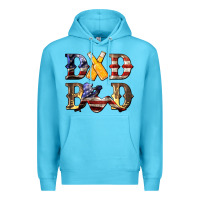 Ocean Blue American Flag Dad Bod Premium Hoodie - LillyAllenDesigns