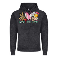 Vintage Black Peace love teach Vintage Hoodie - CowGirlArtShop