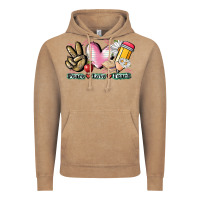 Vintage Coffee Peace love teach Vintage Hoodie - CowGirlArtShop