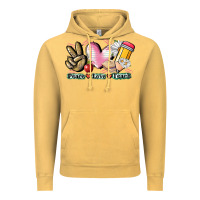 Vintage Mustard Peace love teach Vintage Hoodie - CowGirlArtShop