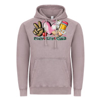 Vintage Zinc Peace love teach Vintage Hoodie - CowGirlArtShop