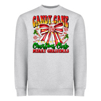 Heather Grey Candy Cane Christmas Club Heavyweight Sweatshirt - CowhideDigitalArt
