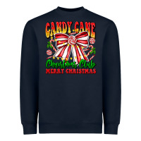 Navy Candy Cane Christmas Club Heavyweight Sweatshirt - CowhideDigitalArt