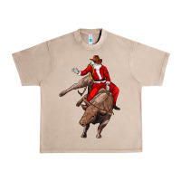 French Oak santa riding a bull Urban Heavy Tee - CowGirlArtShop
