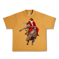 Peanut Butter santa riding a bull Urban Heavy Tee - CowGirlArtShop