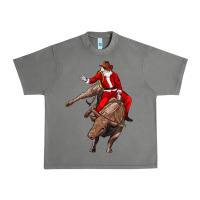 Tornado santa riding a bull Urban Heavy Tee - CowGirlArtShop