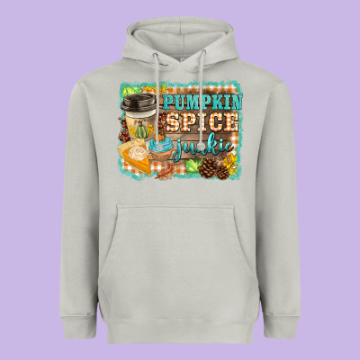 Pumpkin Spice Junkie Heavyweight Hoodie Designed By Barkaloodesign