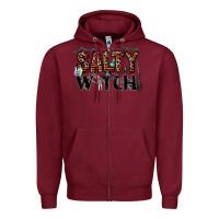 Burgundy salty witch Zipper Hoodie - CowhideDigitalArt