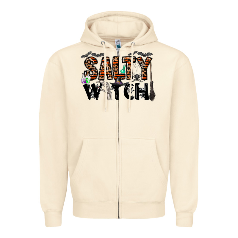 Salty Witch Zipper Hoodie by CowhideDigitalArt | Teevron