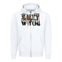 White salty witch Zipper Hoodie - CowhideDigitalArt