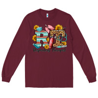 Burgundy respiratory therapist western Long Sleeve Tee - OliviaCreatesArt