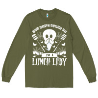 Army Green lunch lady halloween ghost cafeteria worker all hallows' eve t shirt Long Sleeve Tee - trangStudio