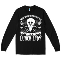 Black lunch lady halloween ghost cafeteria worker all hallows' eve t shirt Long Sleeve Tee - trangStudio